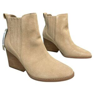 Toms Noa Tan Oatmeal Suede Ankle Boots Size 8.5 New in Box